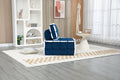 Coolmore Upholstered Deep Seat Armless Accent Single Lazy Sofa Lounge Arm Chair,Comfy Oversized Leisure Barrel Chairs For Living Room Office Meetingroom Aparment Bedroom Furniture Set Blue Velvet