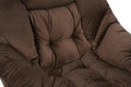 Living Room Chairs Modern Cotton Fabric Lazy Chair, Accent Contemporary Lounge Chair, Single Steel Frame Leisure Sofa Chair With Armrests And A Side Pocket Brown ,With Ottoman ,With Footrest Brown Polyester Metal Soft Polyester Fiber Pad Fabric 1 Seat