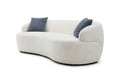 Mid Century Modern Curved Sofa, 3 Seat Cloud Couch Boucle Sofa Fabric Couch For Living Room, Bedroom, Office Beige Upholstered 3 Seat
