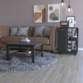 Payson 2 Piece Living Room Set, Bar Cart Coffee Table, Black Black Primary Living Space Shelves Rectangular Engineered Wood