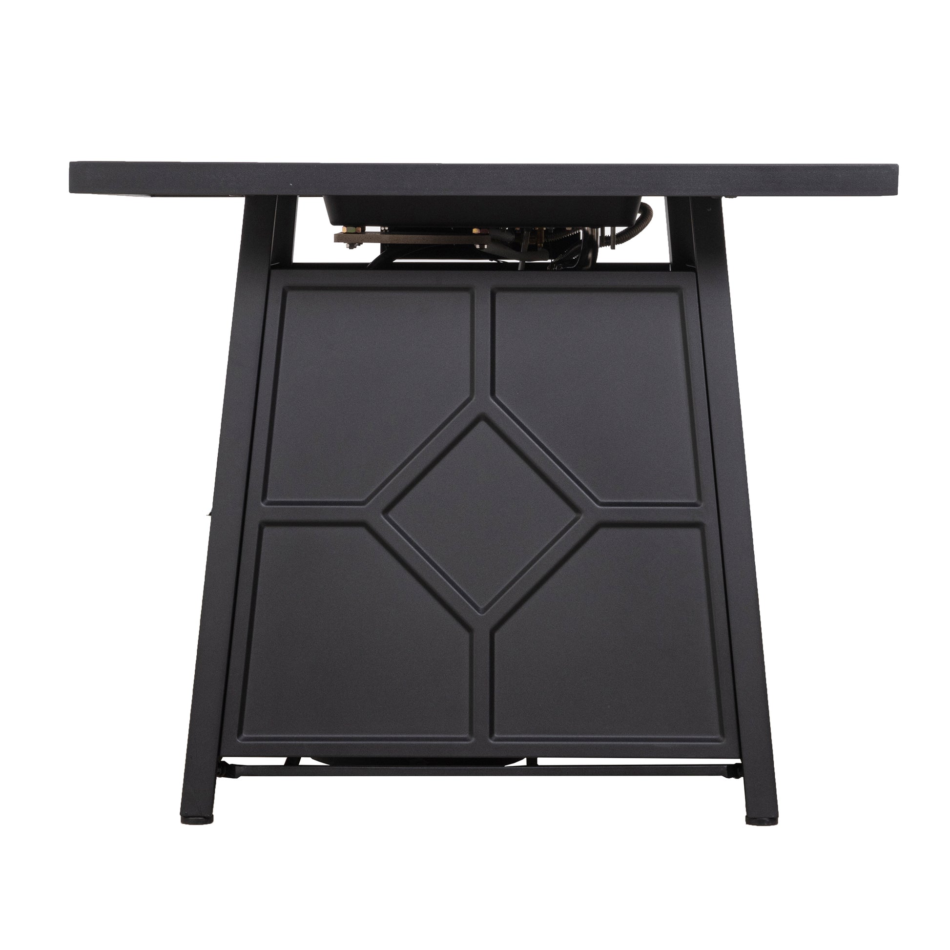 40,000 Btu Steel Propane Gas Fire Pit Table With Steel Lid, Weather Cover Black Garden & Outdoor American Design Steel