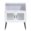 Sideboard, Bufft Cabinet, Side Dining Table, Glass Door, 1Pc Per Ctn Cream White Mdf Glass