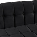 Modern 3 Piece Sofa Set With Solid Wood Legs, Buttoned Tufted Backrest, Dutch Fleece Upholstered Sofa Set Including Three Seater Sofa, Double Seat And Living Room Furniture Set Single Chair, Black Black Foam Polyester