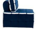 Coolmore Upholstered Deep Seat Armless Accent Single Lazy Sofa Lounge Arm Chair,Comfy Oversized Leisure Barrel Chairs For Living Room Office Meetingroom Aparment Bedroom Furniture Set Blue Velvet
