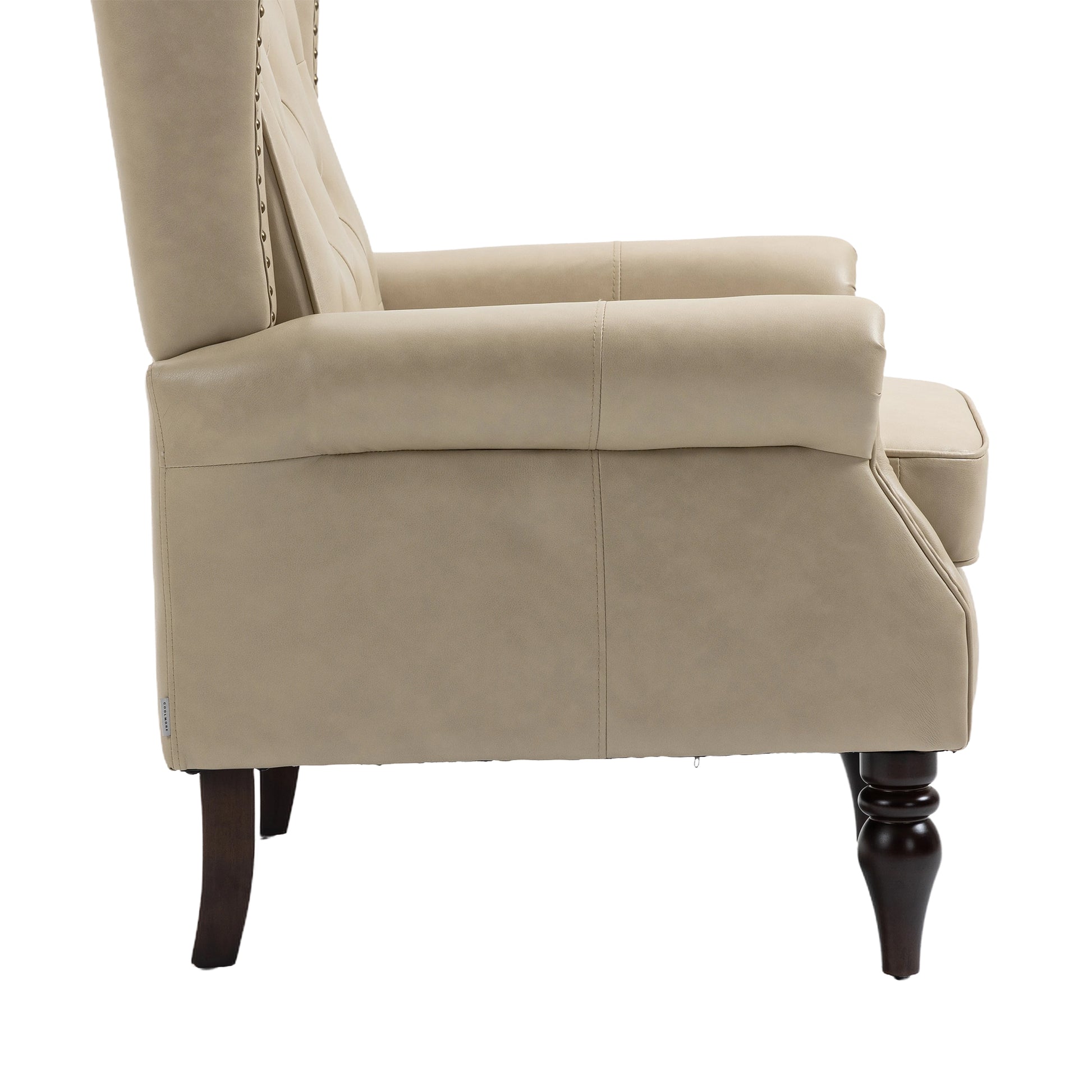 Coolmore Wood Frame Armchair, Modern Accent Chair Lounge Chair With Sturdy Wood Legs For Living Room Bedroom Camel Pu Camel Foam Pu Leather