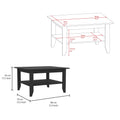 Payson 2 Piece Living Room Set, Bar Cart Coffee Table, Black Black Primary Living Space Shelves Rectangular Engineered Wood