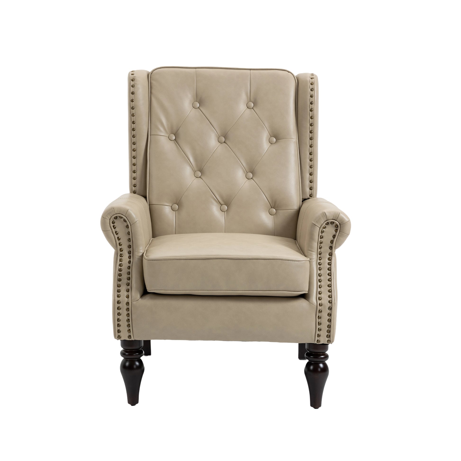 Coolmore Wood Frame Armchair, Modern Accent Chair Lounge Chair With Sturdy Wood Legs For Living Room Bedroom Camel Pu Camel Foam Pu Leather