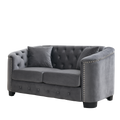 3 Seater 2 Seater Combination Sofa.Velvet Grey Grey Foam Velvet 5 Seat