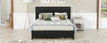Metal Queen Size Storage Platform Bed With Twin Size Trundle And 2 Drawers, Black Queen Black Metal Bedroom Bed Frame Mdf Steel