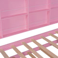 Wooden Twin Size House Bed With Trundle,Kids Bed With Shelf,Pink Pink Wood