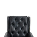 Coolmore Wood Frame Armchair, Modern Accent Chair Lounge Chair With Sturdy Wood Legs For Living Room Bedroom Black Pu Black Pu Foam Pu Leather