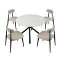 Set Of 6 Dining Chairsupholstered Chairs With Metal Legs For Kitchen Dining Room,Light Grey Light Grey Foam Metal
