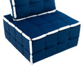Coolmore Upholstered Deep Seat Armless Accent Single Lazy Sofa Lounge Arm Chair,Comfy Oversized Leisure Barrel Chairs For Living Room Office Meetingroom Aparment Bedroom Furniture Set Blue Velvet