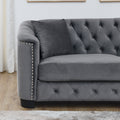 3 Seater 2 Seater Combination Sofa.Velvet Grey Grey Foam Velvet 5 Seat