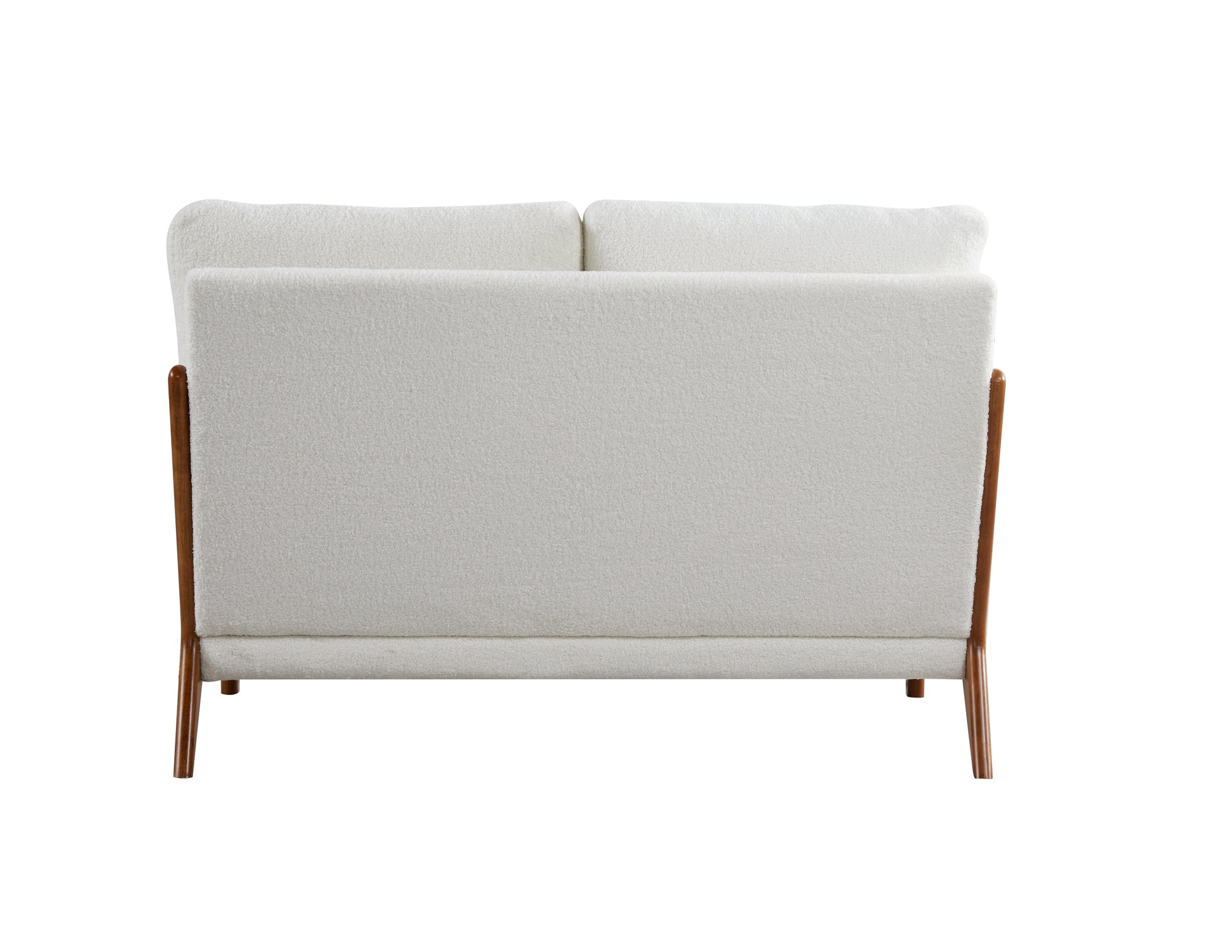 49.01"Modern Teddy Fabric Loveseat,Wood Frame Sofa For Living Room White Teddy 2 Seat