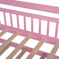 Wooden Twin Size House Bed With Trundle,Kids Bed With Shelf, Pink Pink Wood