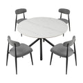 Modern Dining Chairs Set Of 2, Curved Backrest Round Upholstered And Metal Frame, Grey Gray Foam Metal