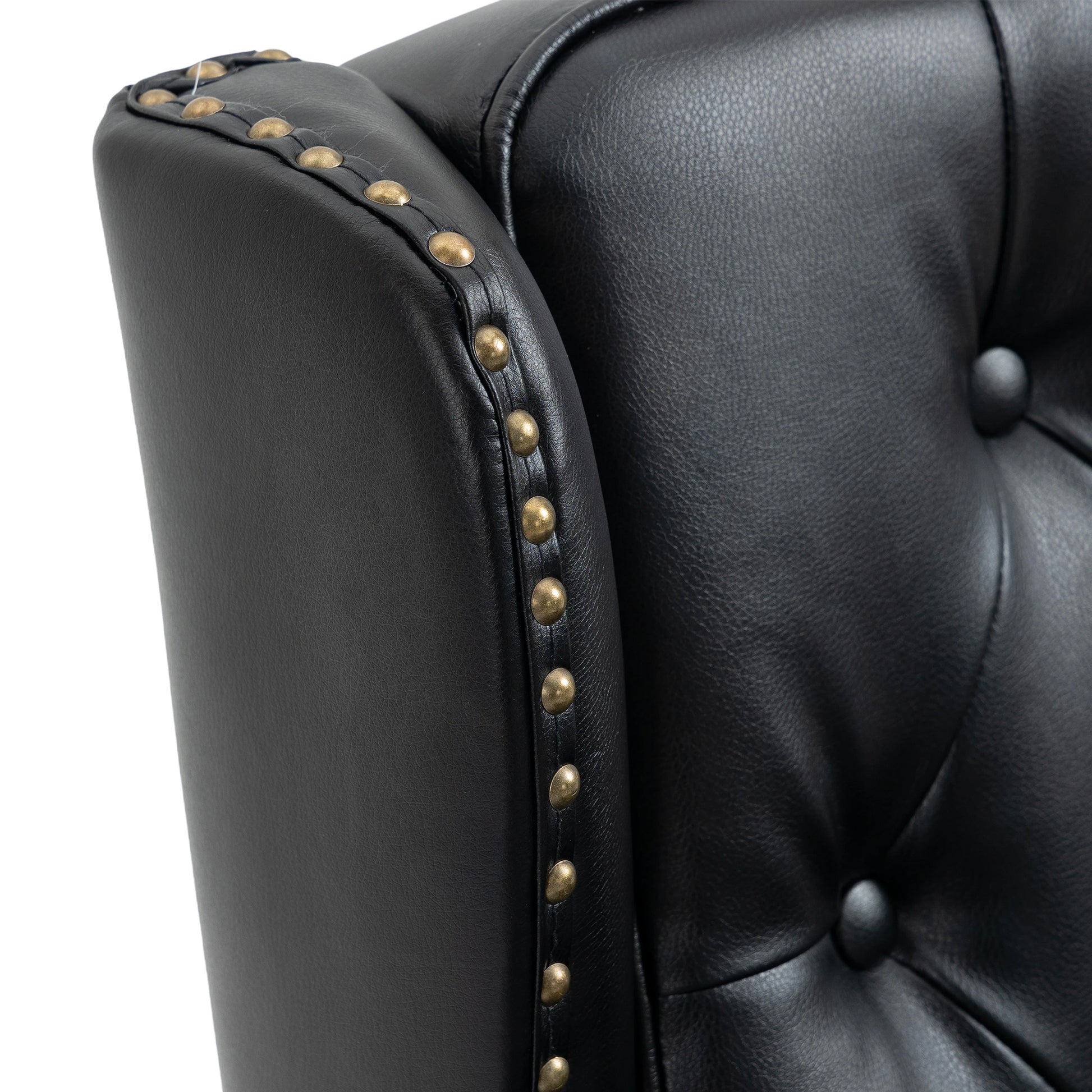 Coolmore Wood Frame Armchair, Modern Accent Chair Lounge Chair With Sturdy Wood Legs For Living Room Bedroom Black Pu Black Pu Foam Pu Leather