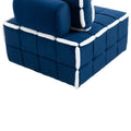 Coolmore Upholstered Deep Seat Armless Accent Single Lazy Sofa Lounge Arm Chair,Comfy Oversized Leisure Barrel Chairs For Living Room Office Meetingroom Aparment Bedroom Furniture Set Blue Velvet
