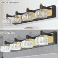 Led 4 Light Modern Crystal Bathroom Vanity Light Over Mirror Bath Wall Lighting Fixtures Yellow Brown Luxury,Modern Iron