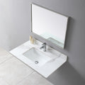 37Inch Bathroom Vanity Top Stone Carrara Gold Style Tops With Rectangle Undermount Ceramic Sink And Single Faucet Hole White Sintered Stone