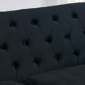 77 Inch Modern Chesterfield Velvet Sofa, 3 Seater Sofa, Upholstered Tufted Backrests With Arms And 2 Cushions For Living Room, Bedroom, Apartment, Office Black Black Primary Living Space Foam Velvet
