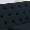 3 Seater 3 Seater Combination Sofa.Velvet Black Black Foam Velvet 6 Seat