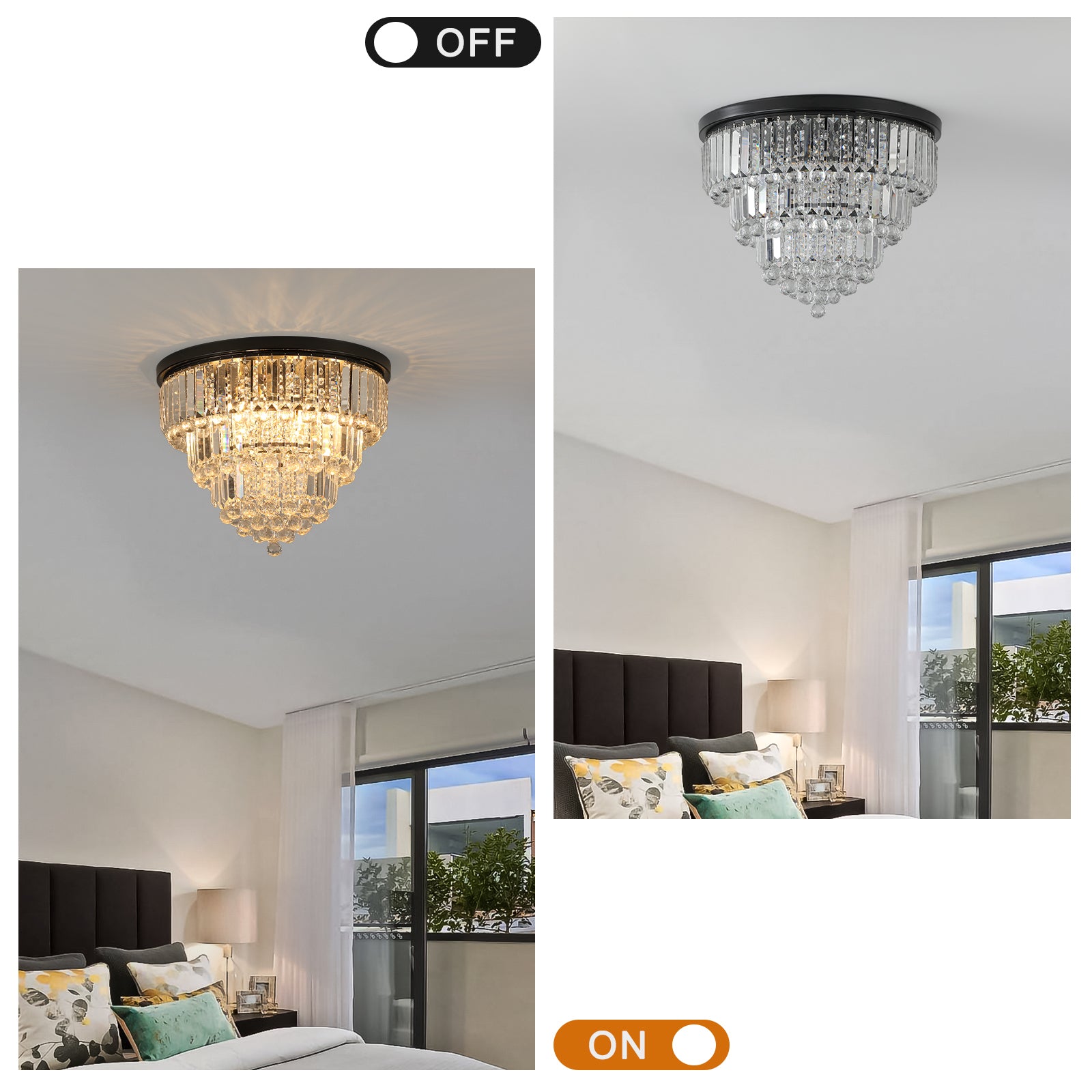 Black Luxury Modern Style Crystal Lights, Large Ceiling Chandeliers, Dining Room, Living Room,Bedroom Black Luxury Crystal