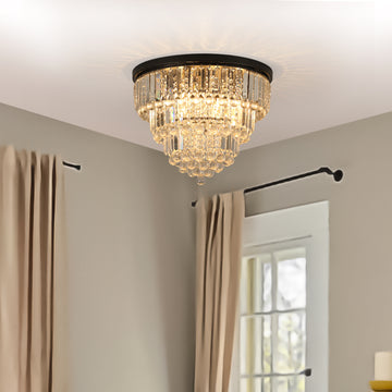 Black Luxury Modern Style Crystal Lights, Large Ceiling Chandeliers, Dining Room, Living Room,Bedroom Black Luxury Crystal