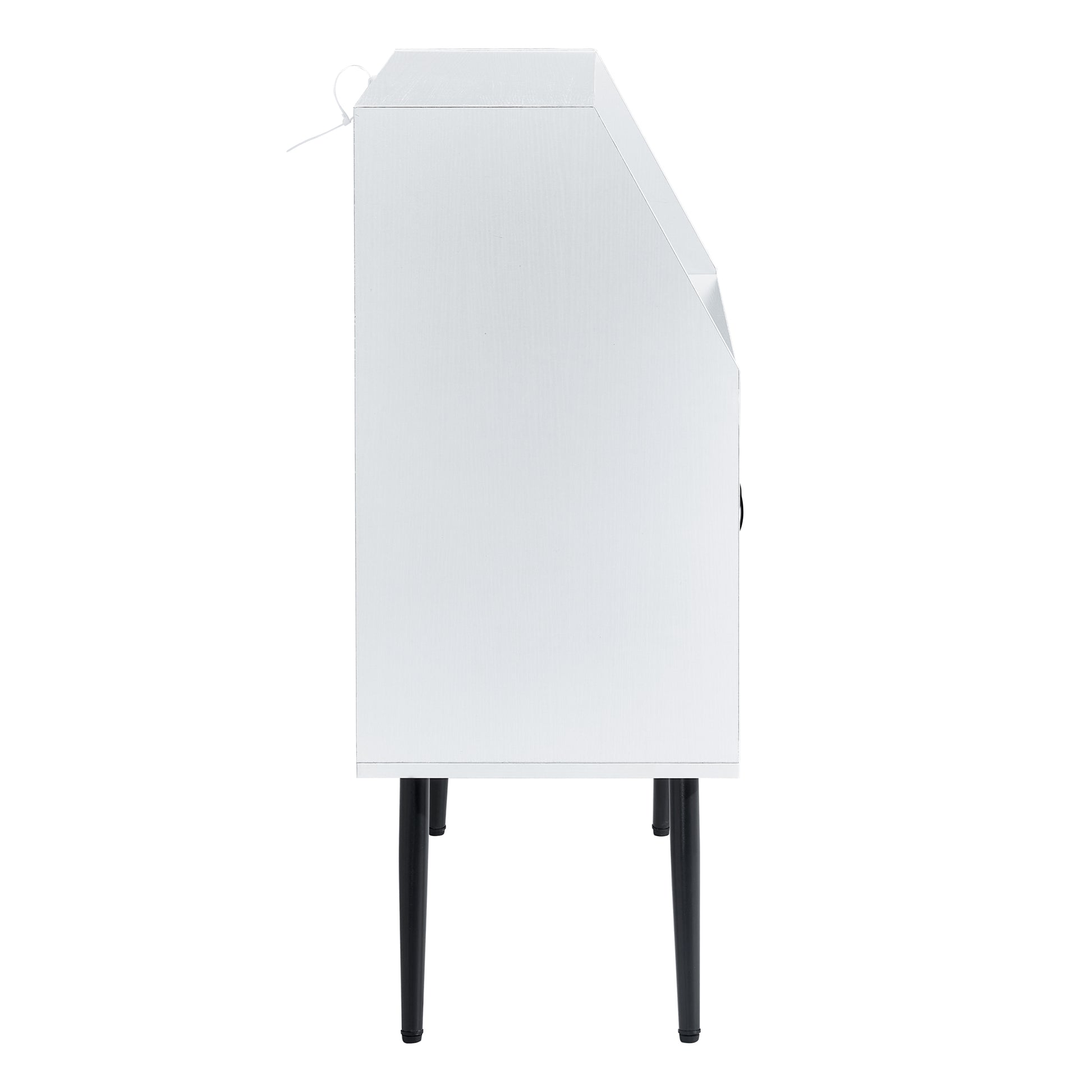 Sideboard, Bufft Cabinet, Side Dining Table, Glass Door, 1Pc Per Ctn Cream White Mdf Glass
