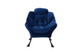 Living Room Chairs Modern Cotton Fabric Lazy Chair, Accent Contemporary Lounge Chair, Single Steel Frame Leisure Sofa Chair With Armrests And A Side Pocket Blue ,With Ottoman ,With Footrest Blue Primary Living Space Soft Polyester Fiber Pad Fabric 1 Seat