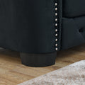 3 Seater 3 Seater Combination Sofa.Velvet Black Black Foam Velvet 6 Seat