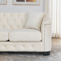 59 Inch Modern Chesterfield Velvet Sofa, 2 Seater Sofa, Upholstered Tufted Backrests With Arms And 2 Cushions For Living Room, Bedroom, Apartment, Office Beige Beige Primary Living Space Foam Velvet 2 Seat