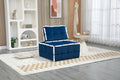 Coolmore Upholstered Deep Seat Armless Accent Single Lazy Sofa Lounge Arm Chair,Comfy Oversized Leisure Barrel Chairs For Living Room Office Meetingroom Aparment Bedroom Furniture Set Blue Velvet