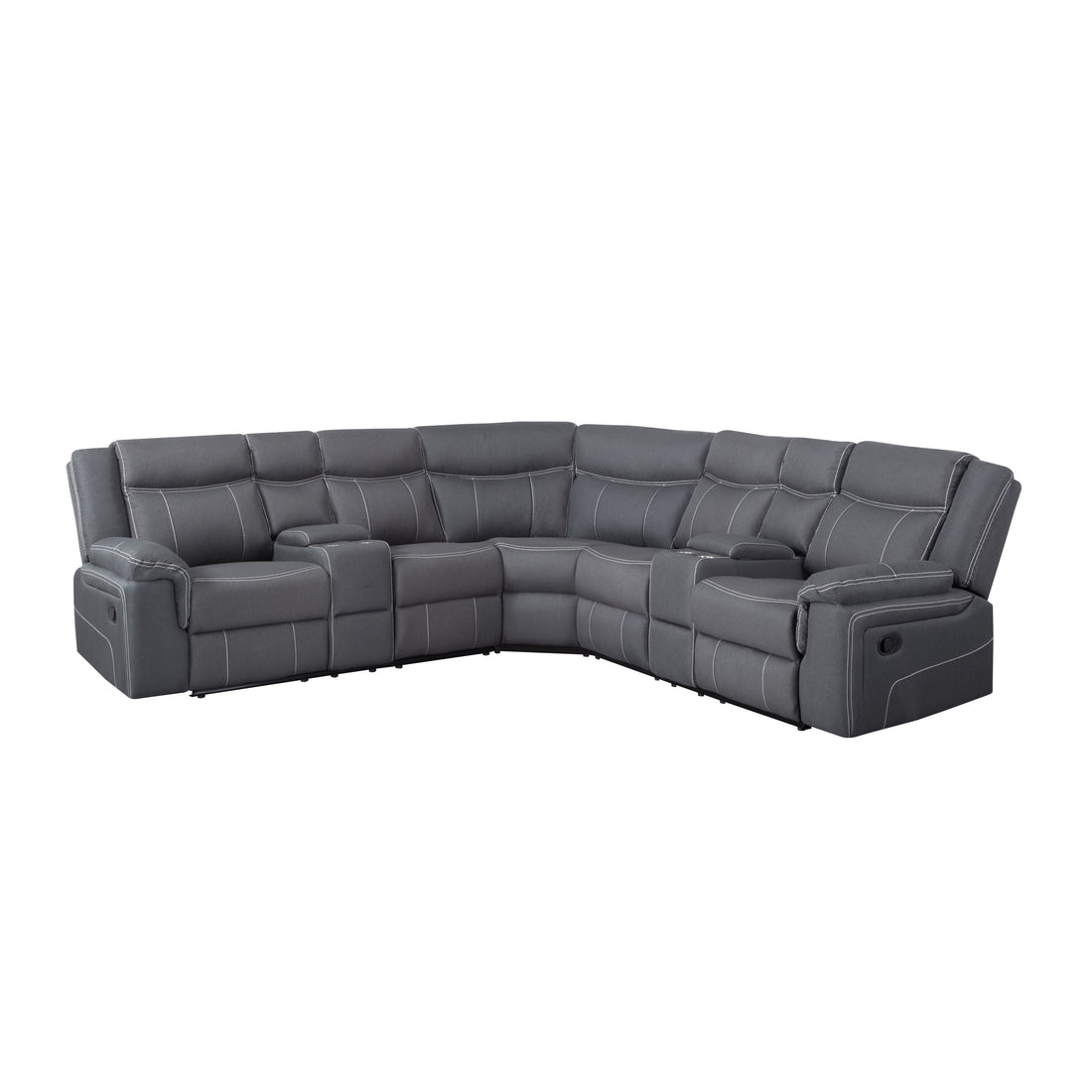 109.4'' Manual Reclining Sectional Sofa W223S00634 K2553S00003 Grey Polyester Blend 5 Seat