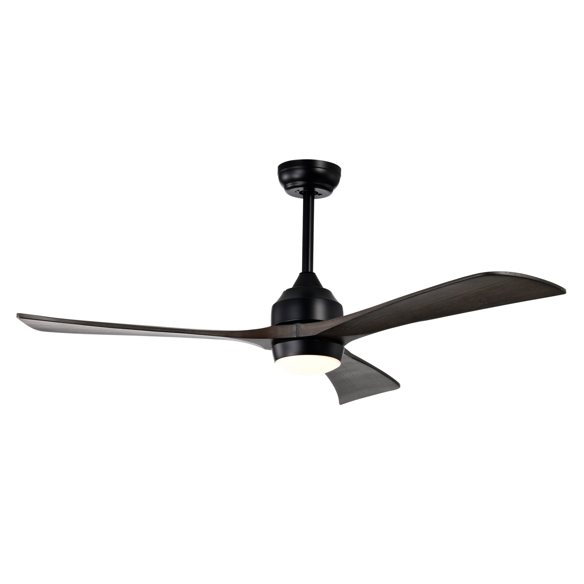 52" Ceiling Fan With Lights Remote Control,Quiet Dc Motor 3 Blade Ceiling Fans 6 Speed Levels,Reversible Ceiling Fan, For Patio Living Room, Bedroom, Office,Indoor. Matte Black Black Walnut Matte Black Contemporary,Farmhouse,Industrial Wood Iron