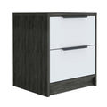 Mercer 2 Piece Bedroom Set, Armoire Nightstand, White And Smokey Oak King White White 2 Piece Set Bedroom Nightstand Included Engineered Wood