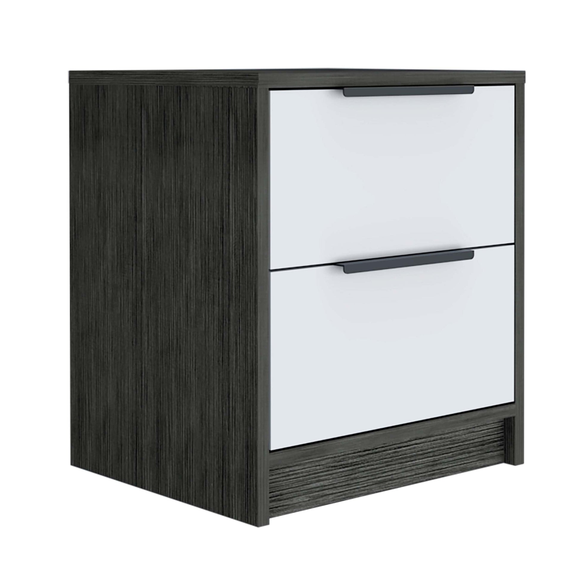 Mercer 2 Piece Bedroom Set, Armoire Nightstand, White And Smokey Oak King White White 2 Piece Set Bedroom Nightstand Included Engineered Wood