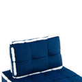 Coolmore Upholstered Deep Seat Armless Accent Single Lazy Sofa Lounge Arm Chair,Comfy Oversized Leisure Barrel Chairs For Living Room Office Meetingroom Aparment Bedroom Furniture Set Blue Velvet