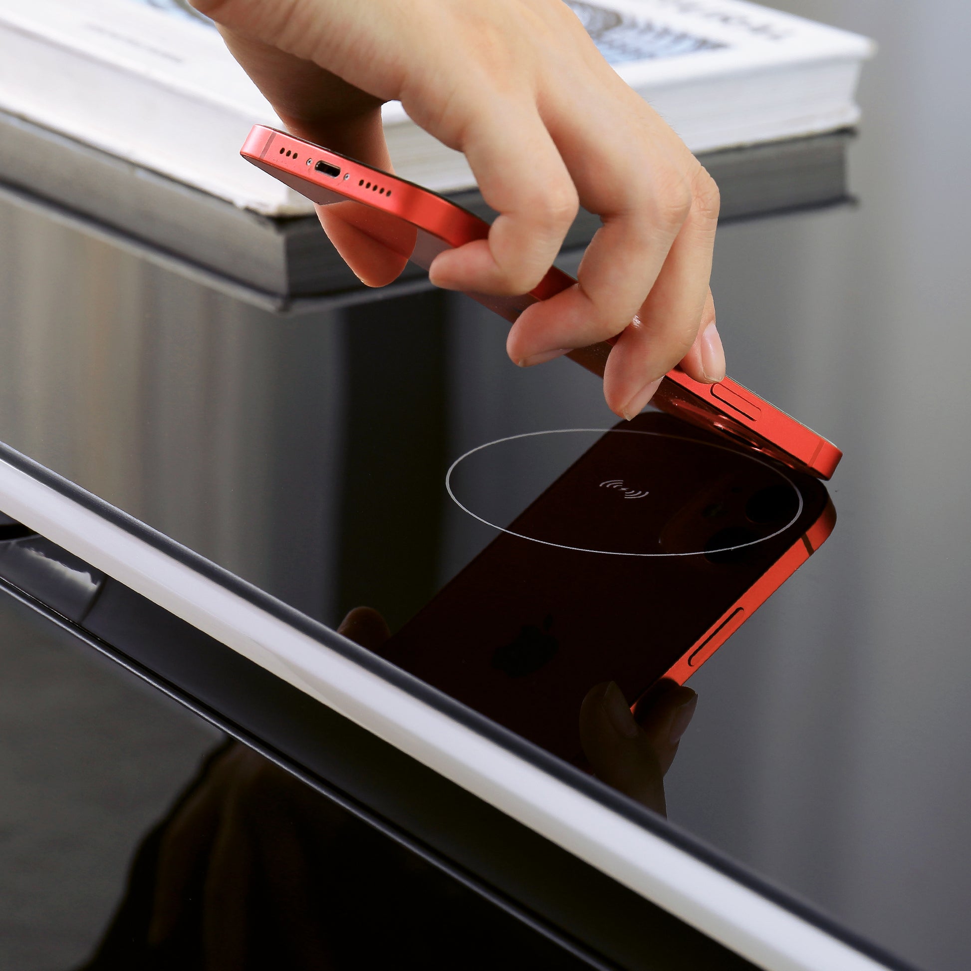 Smart Table Fridge, Multifunctional Coffee Table, Tempered Glass Table Top And Back Storage Black Tempered Glass