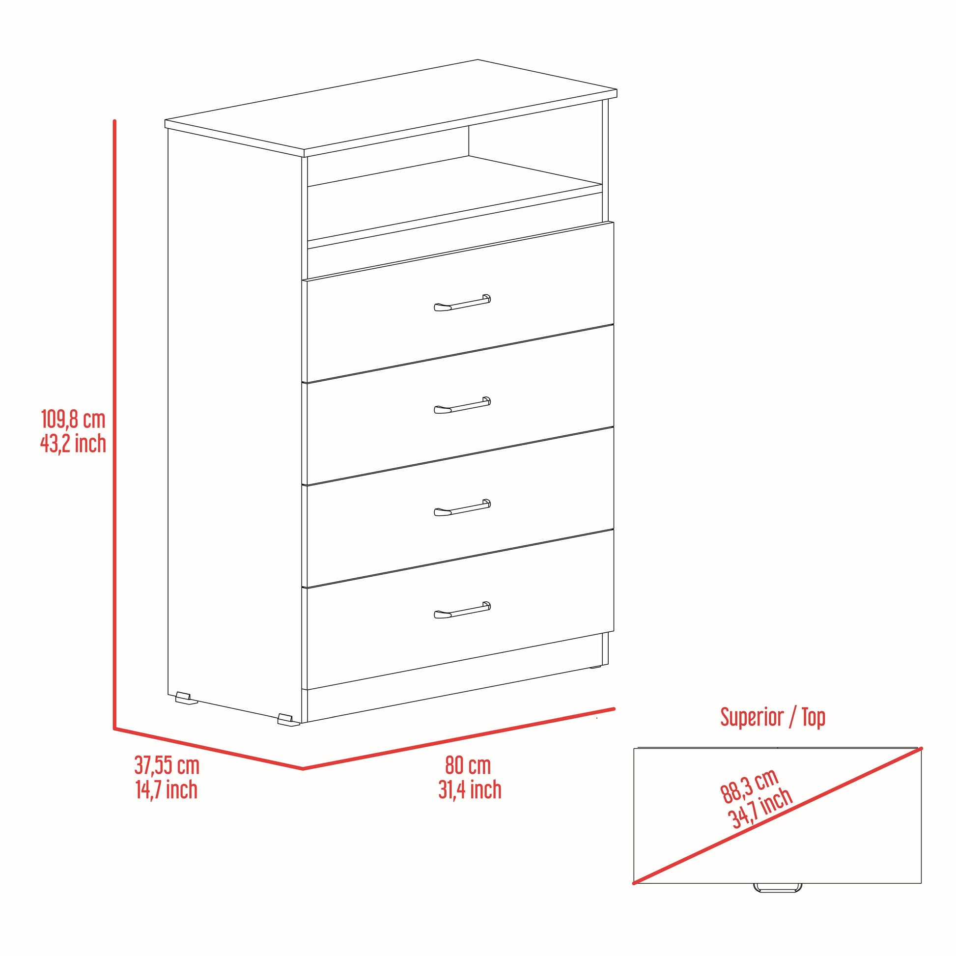 Omaha 2 Piece Armoire And Dresser, White White 2 Piece Set Bedroom Modern Engineered Wood