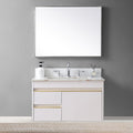 31Inch Bathroom Vanity Top Stone Carrara Gold Style Tops With Rectangle Undermount Ceramic Sink And Back Splash With 3 Faucet Hole For Bathrom Cabinet White Sintered Stone