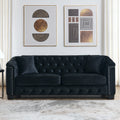 3 Seater 3 Seater Combination Sofa.Velvet Black Black Foam Velvet 6 Seat