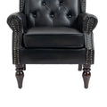 Coolmore Wood Frame Armchair, Modern Accent Chair Lounge Chair With Sturdy Wood Legs For Living Room Bedroom Black Pu Black Pu Foam Pu Leather