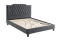 Modern Gorgeous Blue Grey Polyfiber Tufted Full Size Bed 1Pc Bedframe Upholstered Headboard Bedroom Furniture Wooden Plywood Full Grey Mix Wood Bedroom Modern,Transitional Poplar Bed Frame Plywood