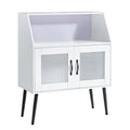 Sideboard, Bufft Cabinet, Side Dining Table, Glass Door, 1Pc Per Ctn Cream White Mdf Glass