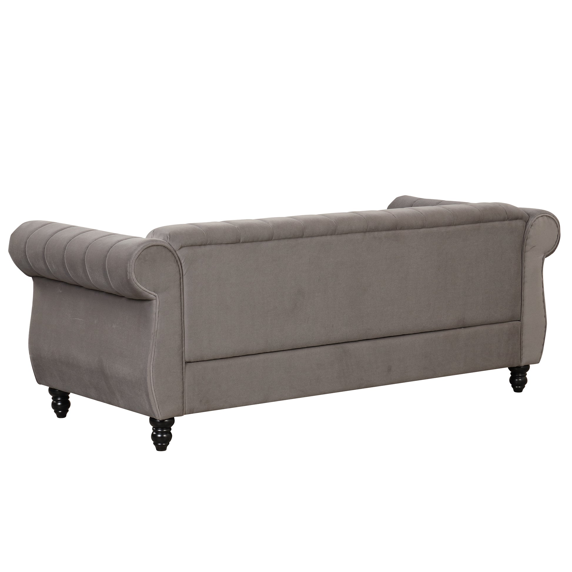 51" Modern Sofa Dutch Fluff Upholstered Sofa With Solid Wood Legs, Buttoned Tufted Backrest,Gray Gray Foam Polyester