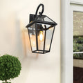 Modern Outdoor Waterproof Wall Lamp Supports Multiple Types Of Light Bulbs 1 Pack Black Modern Glass Aluminium