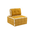 Coolmore Upholstered Deep Seat Armless Accent Single Lazy Sofa Lounge Arm Chair,Comfy Oversized Leisure Barrel Chairs For Living Room Office Meetingroom Aparment Bedroom Furniture Set Mustard Yellow Velvet