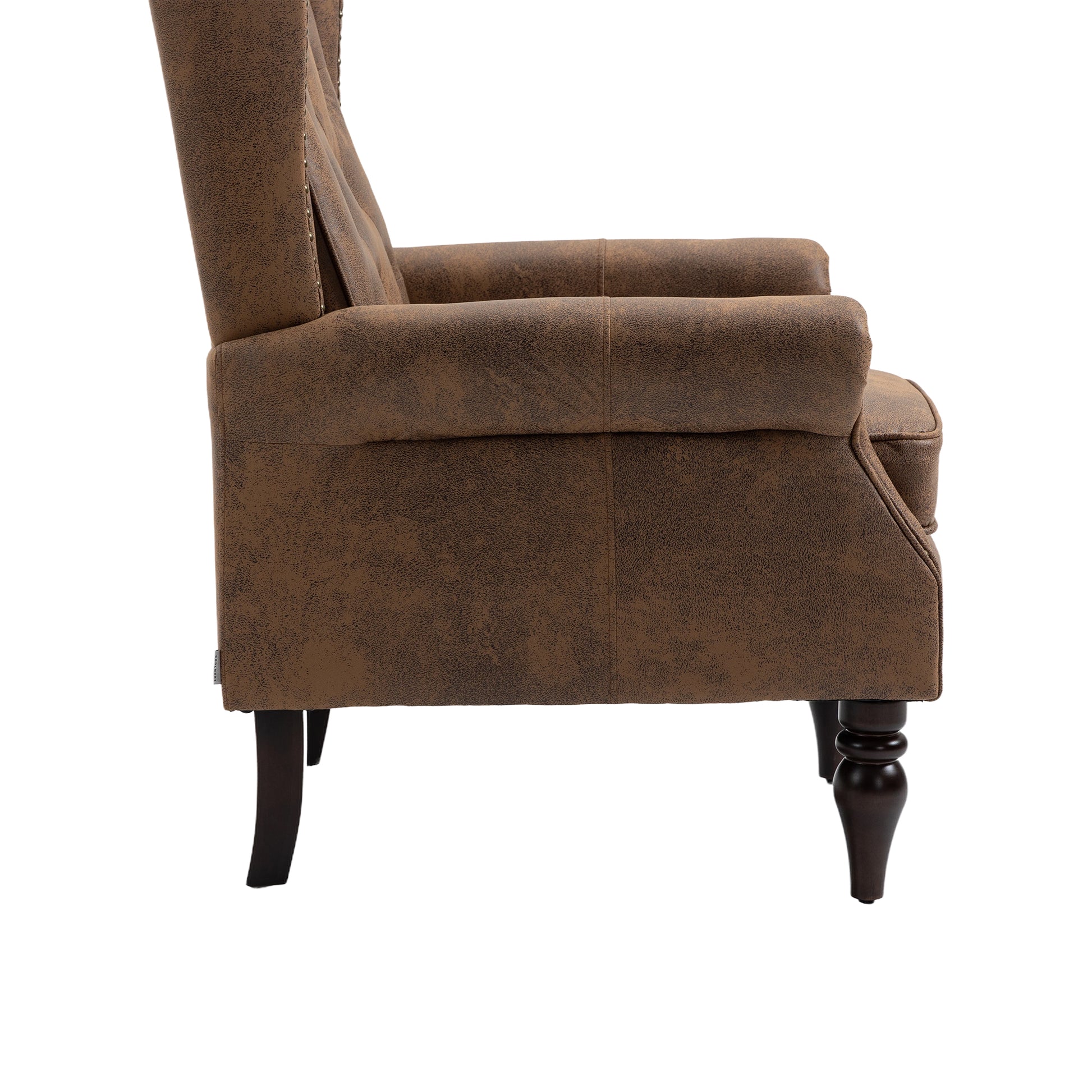 Coolmore Wood Frame Armchair, Modern Accent Chair Lounge Chair With Sturdy Wood Legs For Living Room Bedroom Coffee Pu Coffee Foam Microsuede